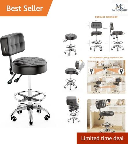 Rolling stool with - with, back