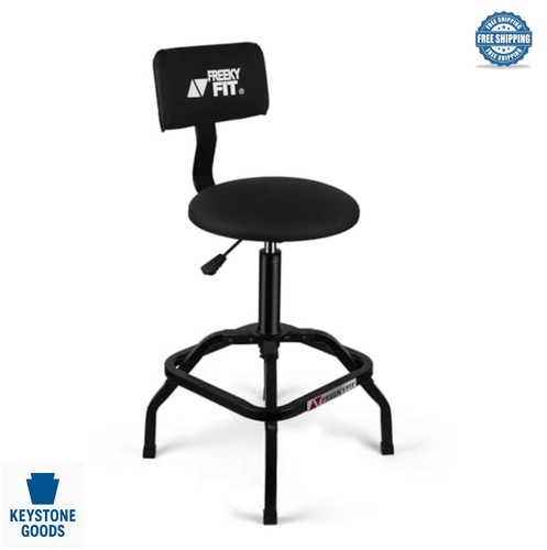 Shop stool with backrest - with,