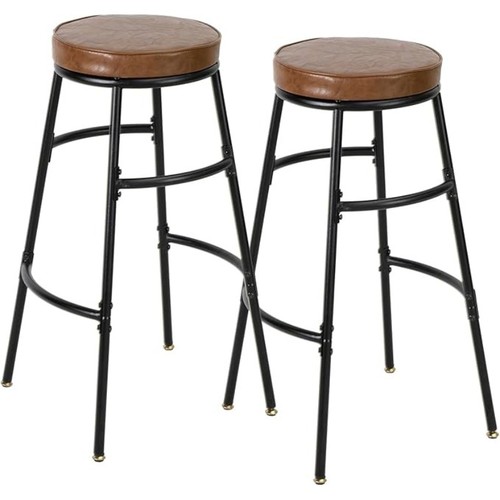 Set leather bar - leather, stools